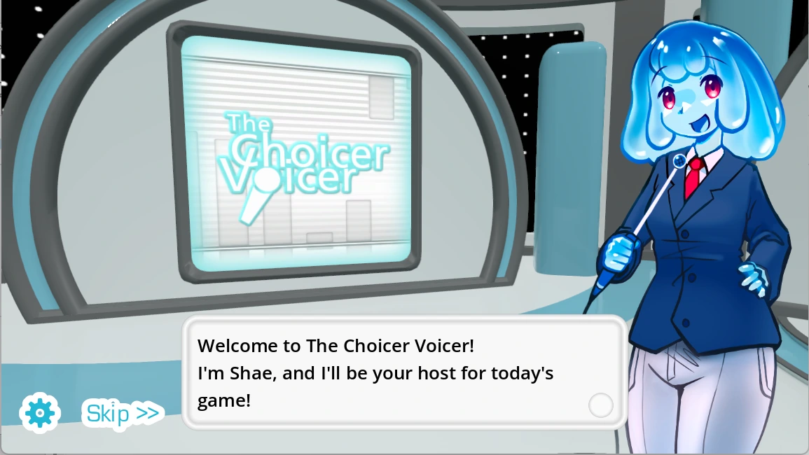 The Choicer Voicer host in the voice-acting studio